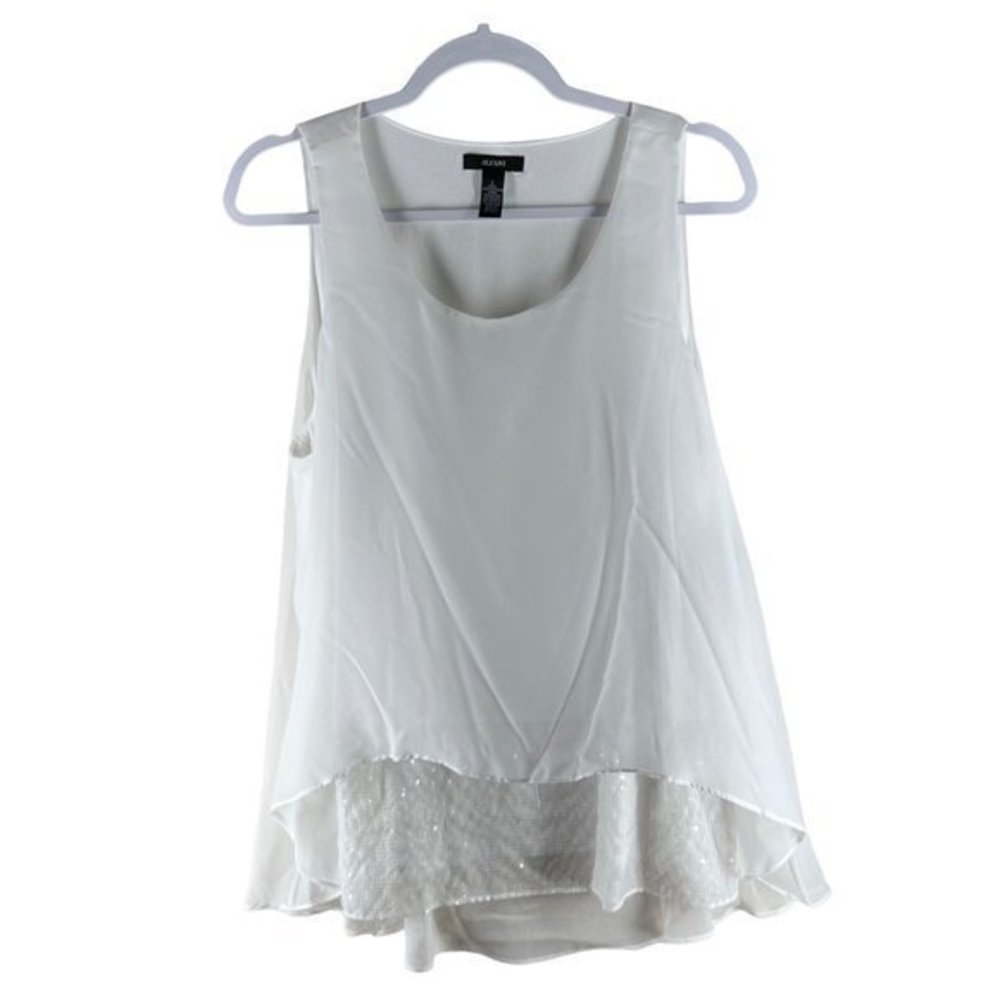 Alfani Womens Tops Size L Layered Chiffon Sequin Tank